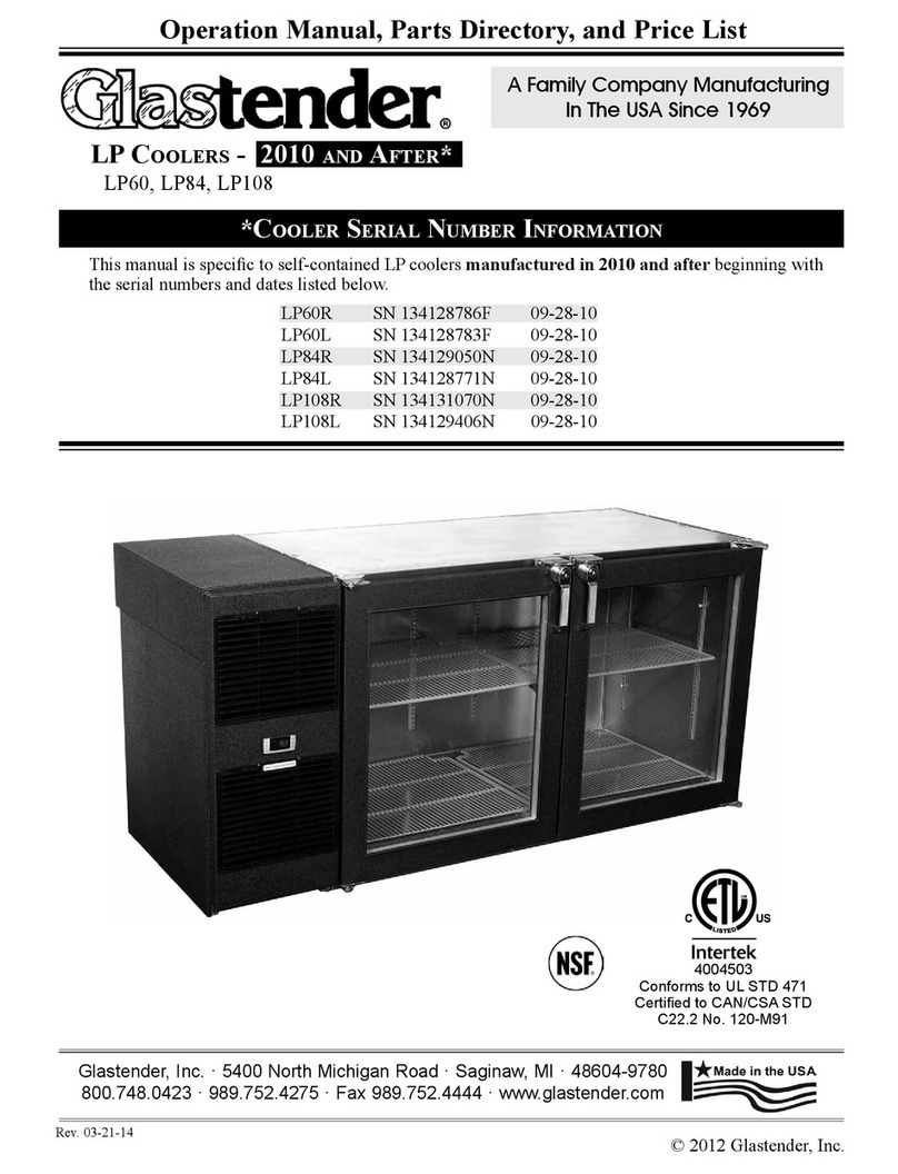 Glastender LP60 Operation manual, parts directory, and price list