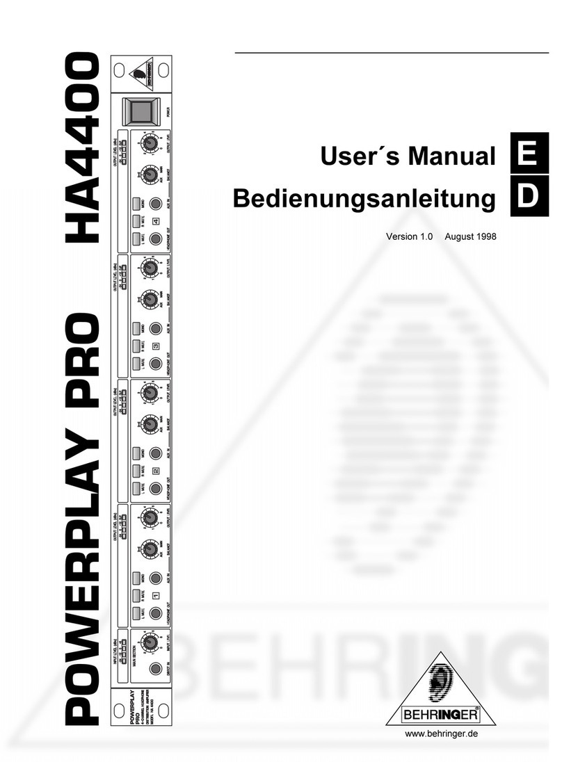 Behringer POWERPLAY PRO A4400 User manual