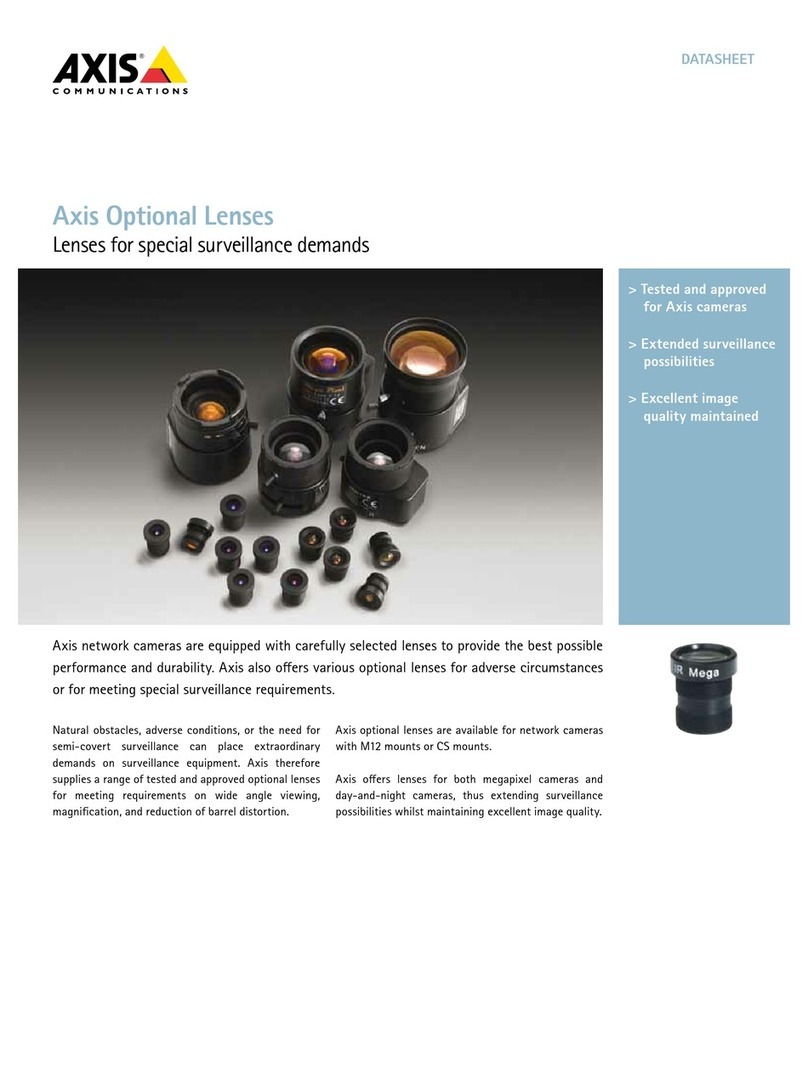 Axis Optional Lenses Technical specifications