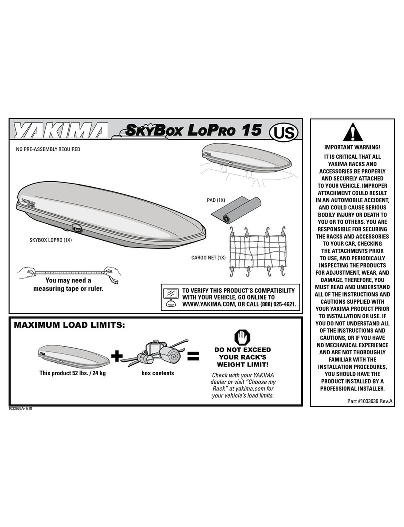 Yakima SkyBox LoPro 15 User manual