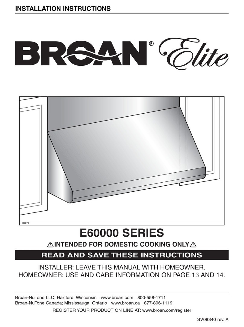 Broan E60000 SERIES User manual