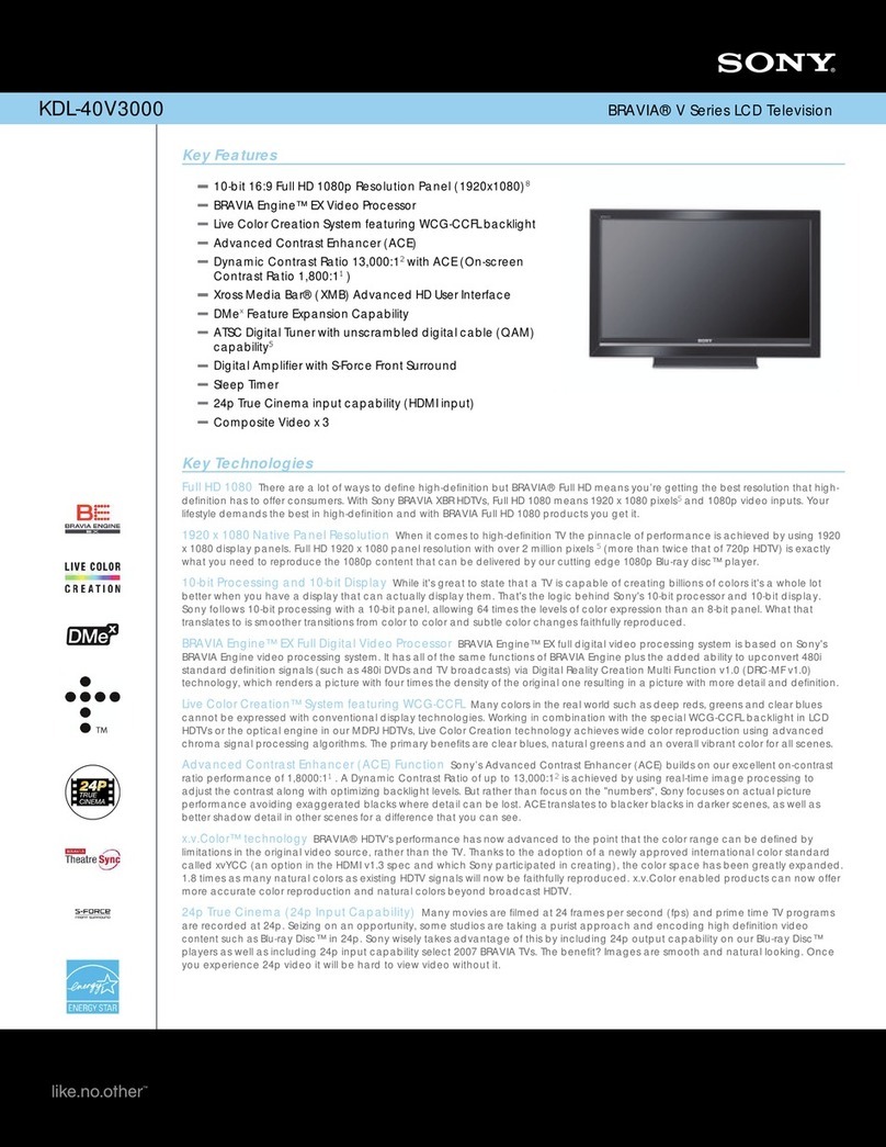 Sony KDL-40V3000, KDL-46V3000 User manual