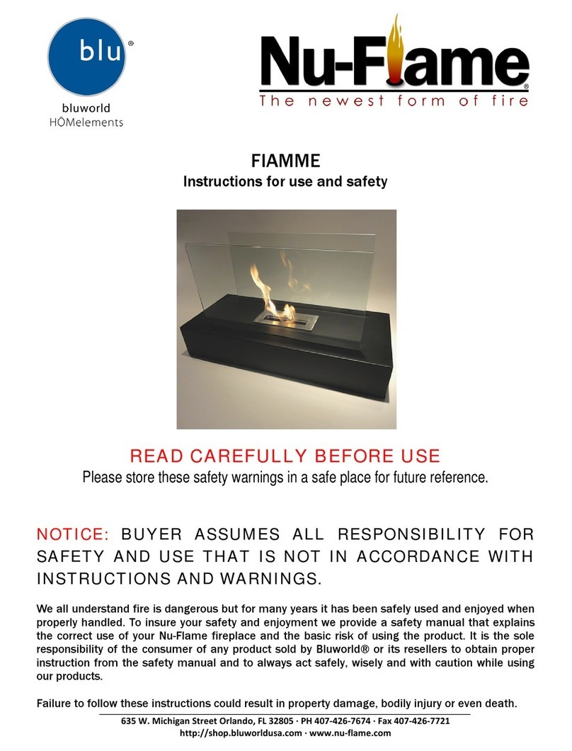 Nu-Flame FIAMME Instructions for use and safety Nu-Flame FIAMME Instructions for use and safety