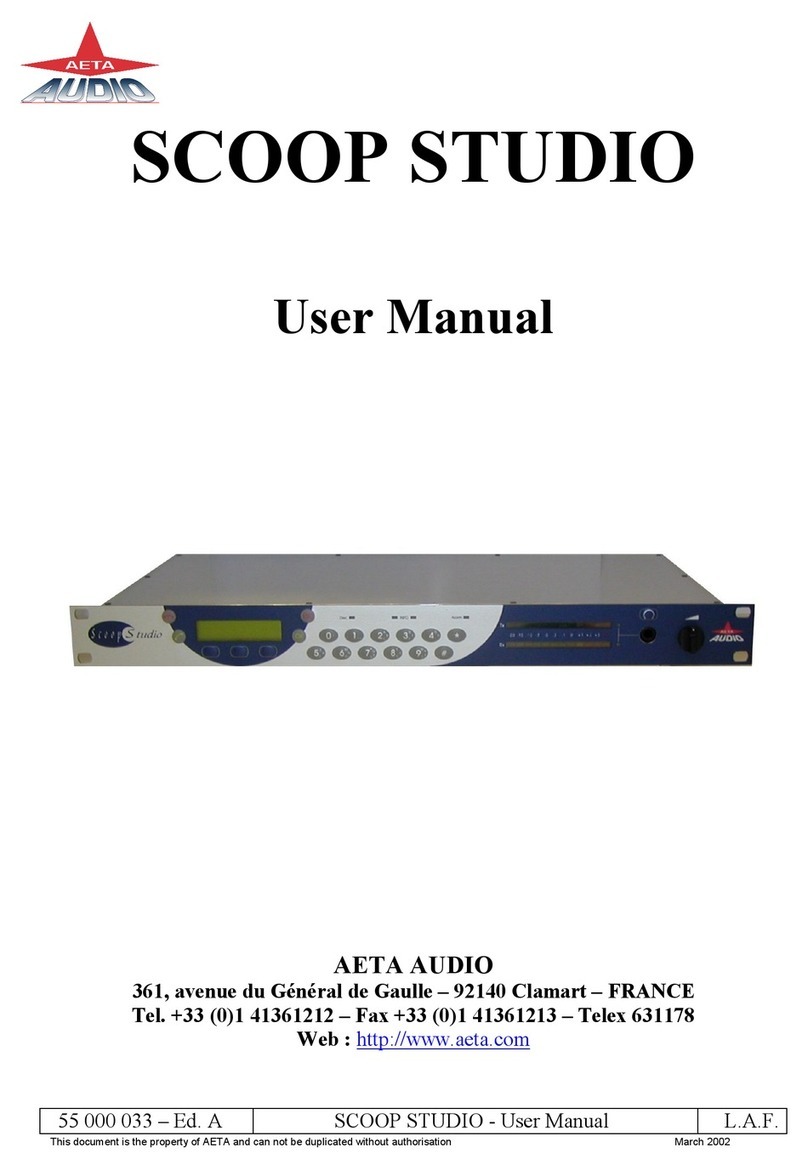 Aeta Audio Systems SCOOP STUDIO User manual