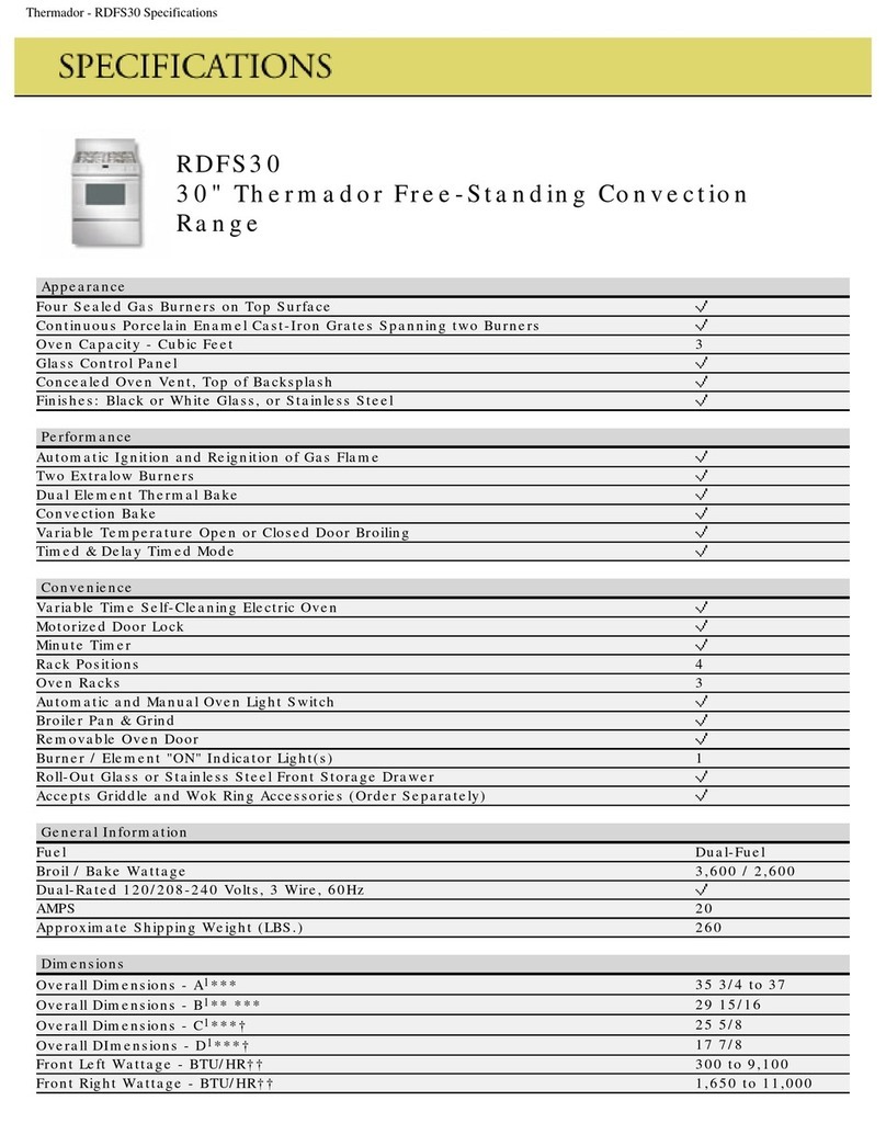 Thermador RDFS30 User manual