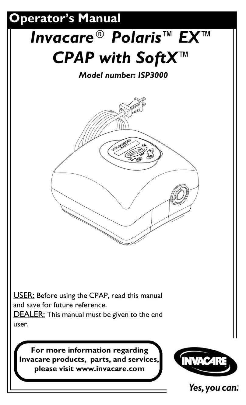 Invacare Polaris EX CPAP with SoftX ISP3000 Operator's manual Invacare Polaris EX CPAP with SoftX ISP3000 Operator's manual