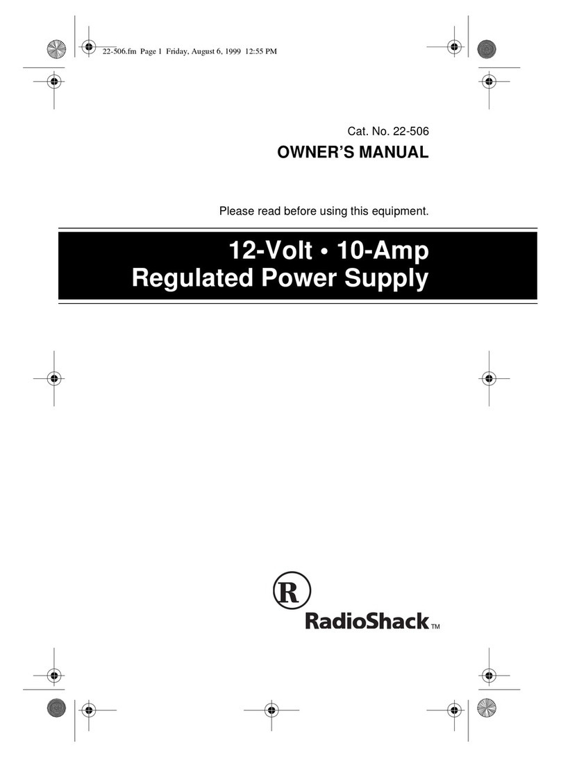 Radio Shack Regulated Power Supply owner's manual