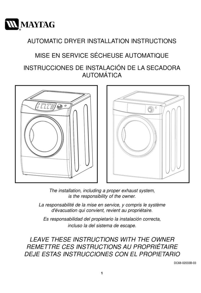 Maytag 9700 series installation instructions