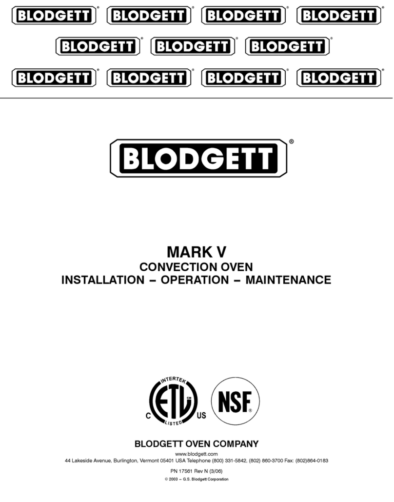 Blodgett Mark V User manual Blodgett Mark V User manual