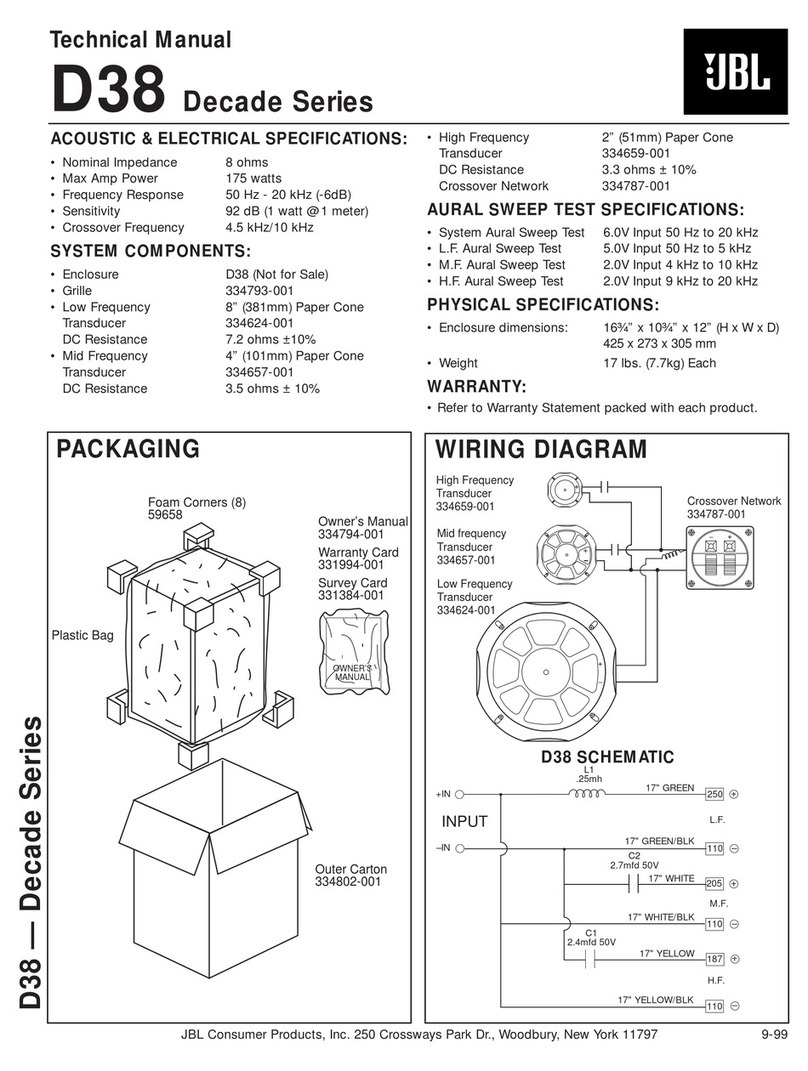 JBL D38 Technical manual