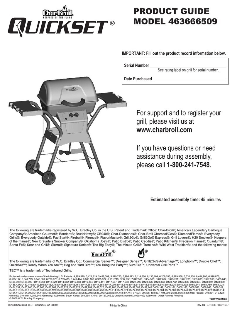 Char-Broil Quickset 463666509 User manual