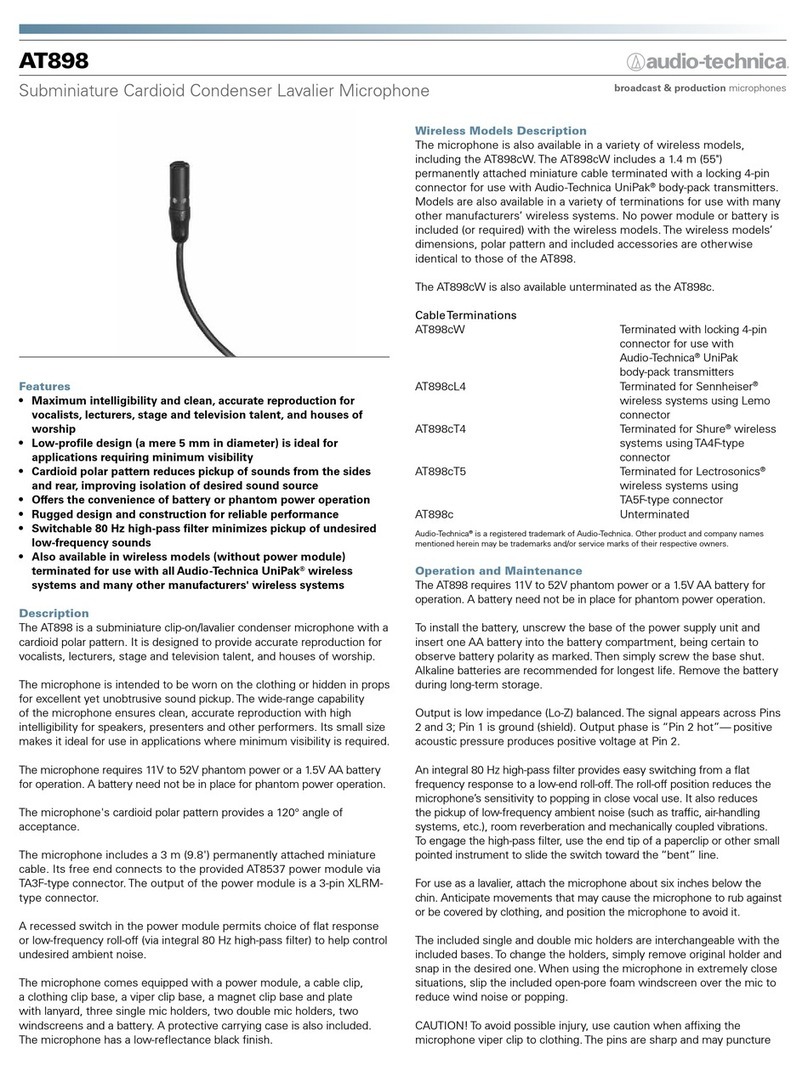 Audio Technica AT898 User manual