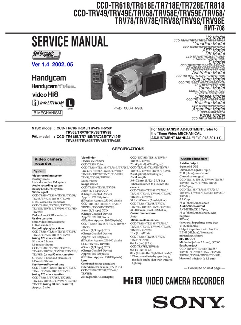 Sony Handycam CCD-TR618 Service manual