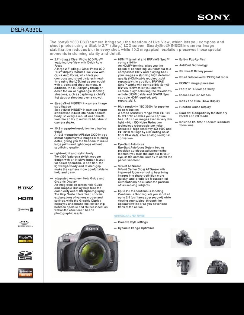 Sony DSLR-A330L Installation and operation manual