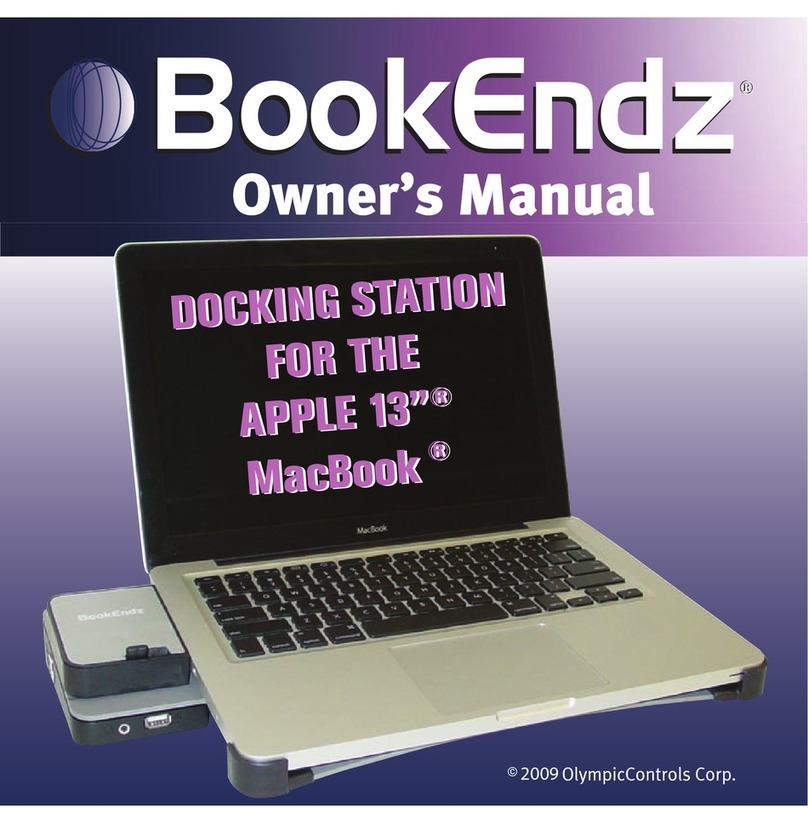 Bookendz Docking Station for the Apple 13" MacBook owner's manual