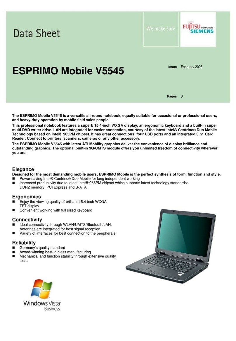 Fujitsu Siemens Computers ESPRIMO Mobile V5545 datasheet