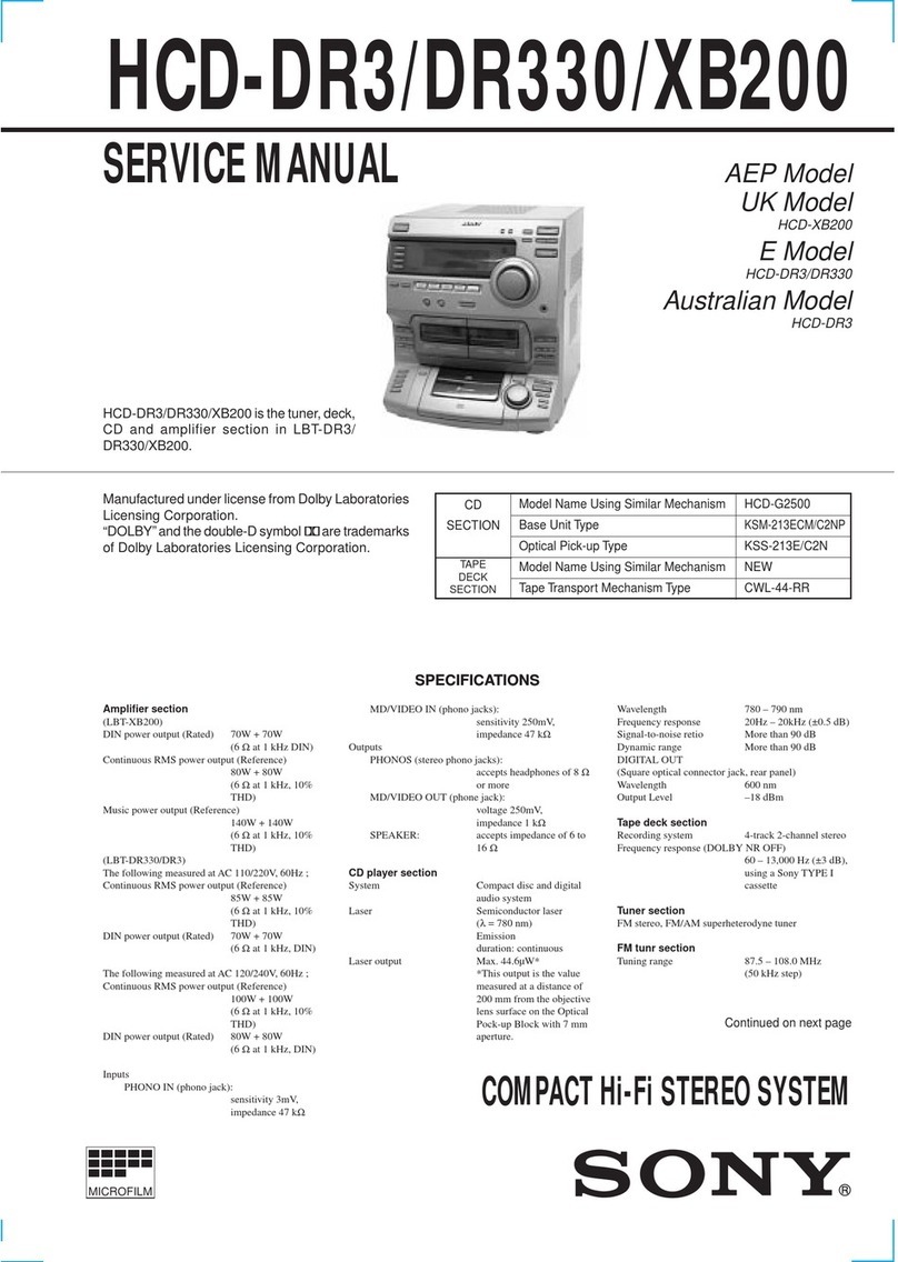 Sony HCD-DR3 User manual