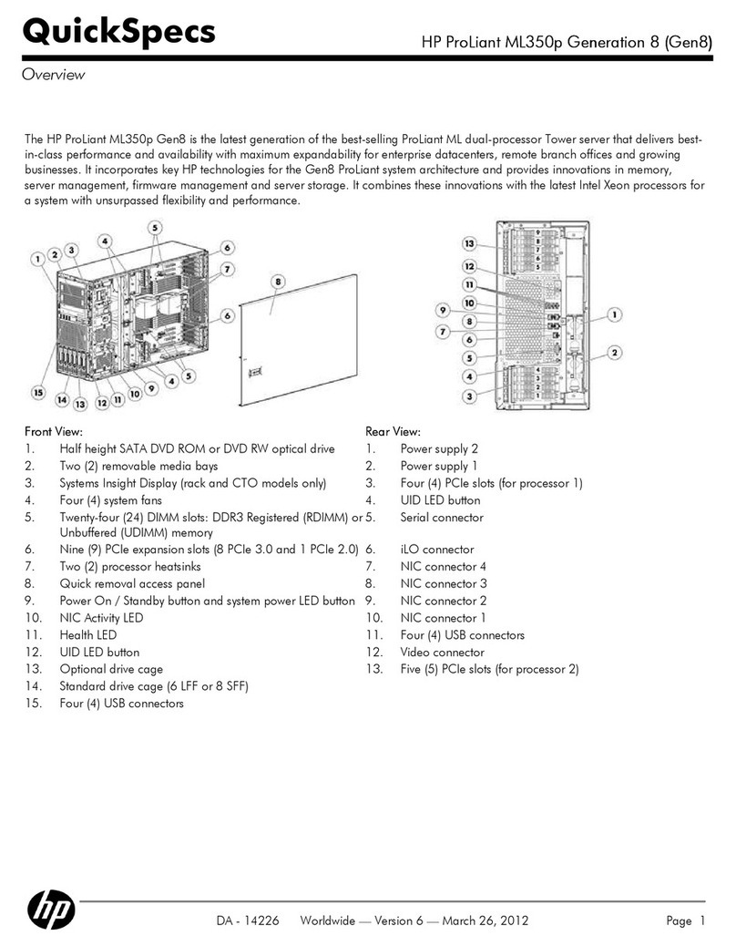 HP ProLiant ML350p User instructions
