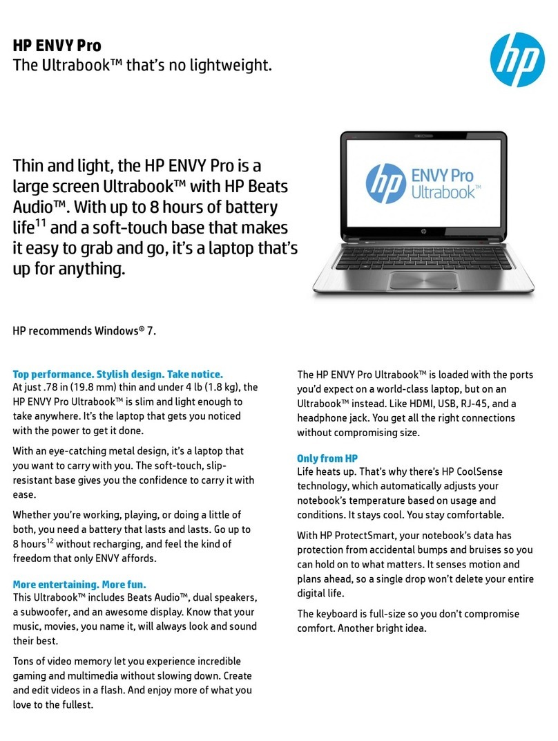 HP ENVY Pro Ultrabook User manual