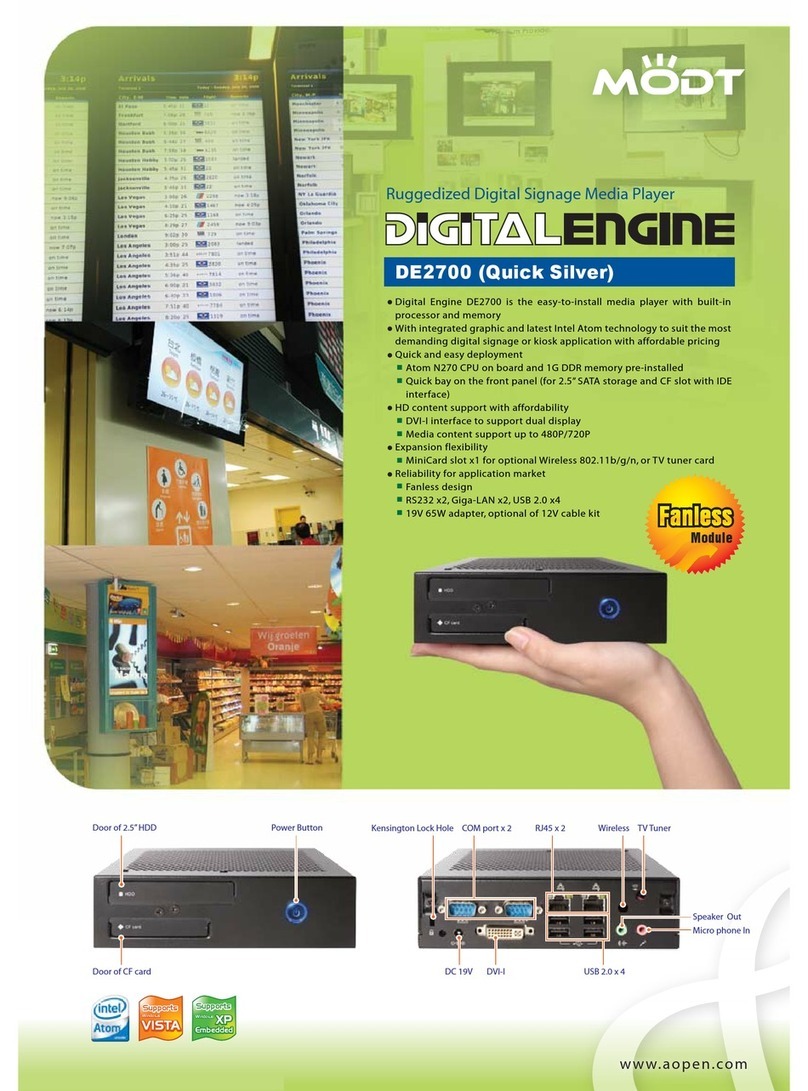 Modt DE2700 Specifications