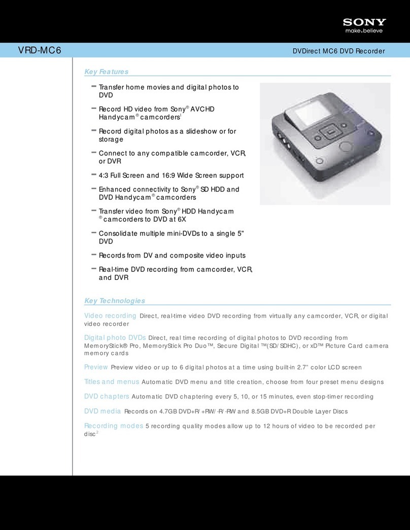 Sony VRDMC6 - DVDirect Compact Size DVD Burner User manual