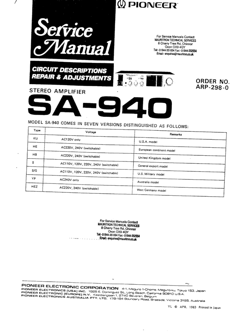 Pioneer SA-940 User manual