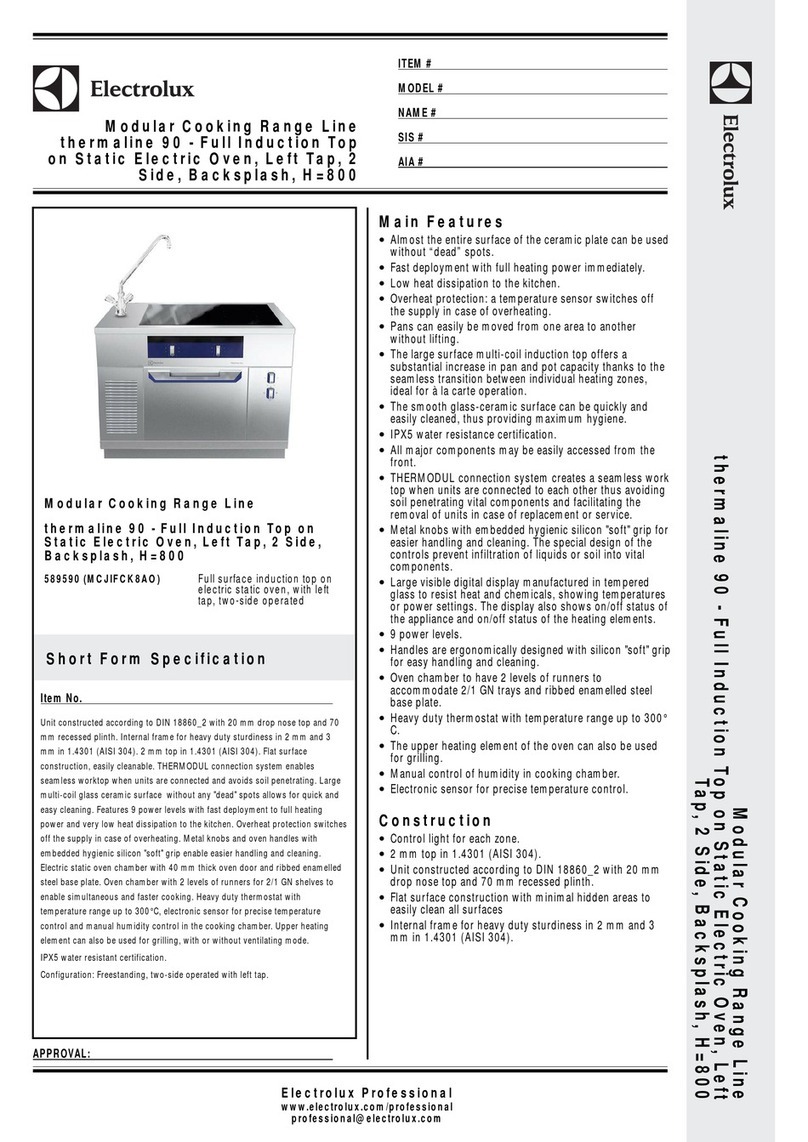 Electrolux Modular Cooking Range Line User manual
