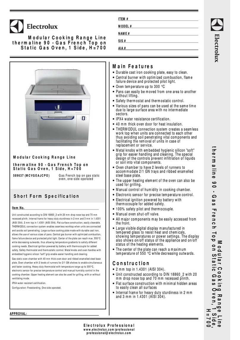Electrolux Modular Cooking Range Line User manual
