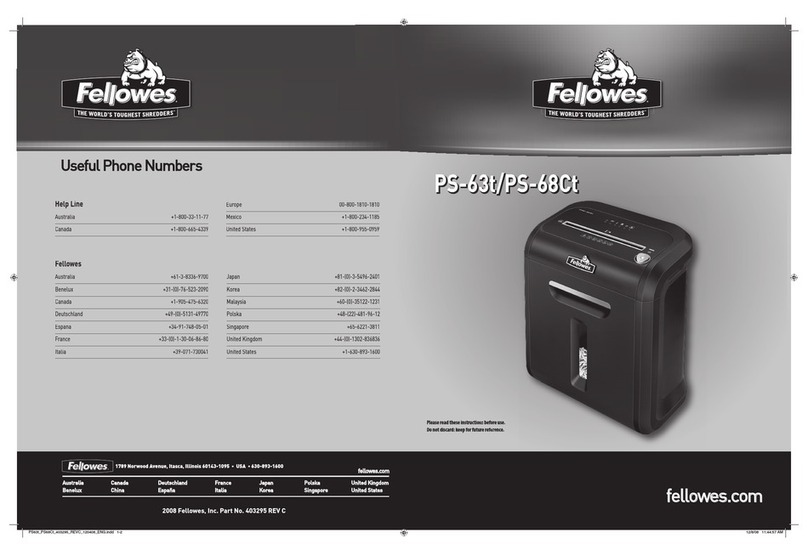 Fellowes PS-63t quick guide