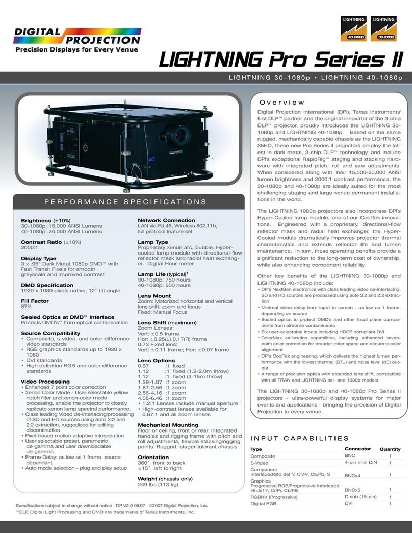 Digital Projection LIGHTNING 30-1080p User manual