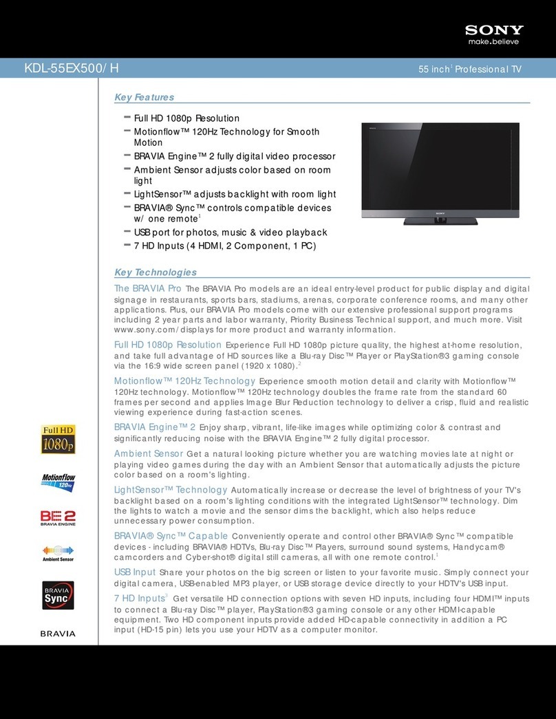 Sony KDL-55EX500/H Installation and operation manual