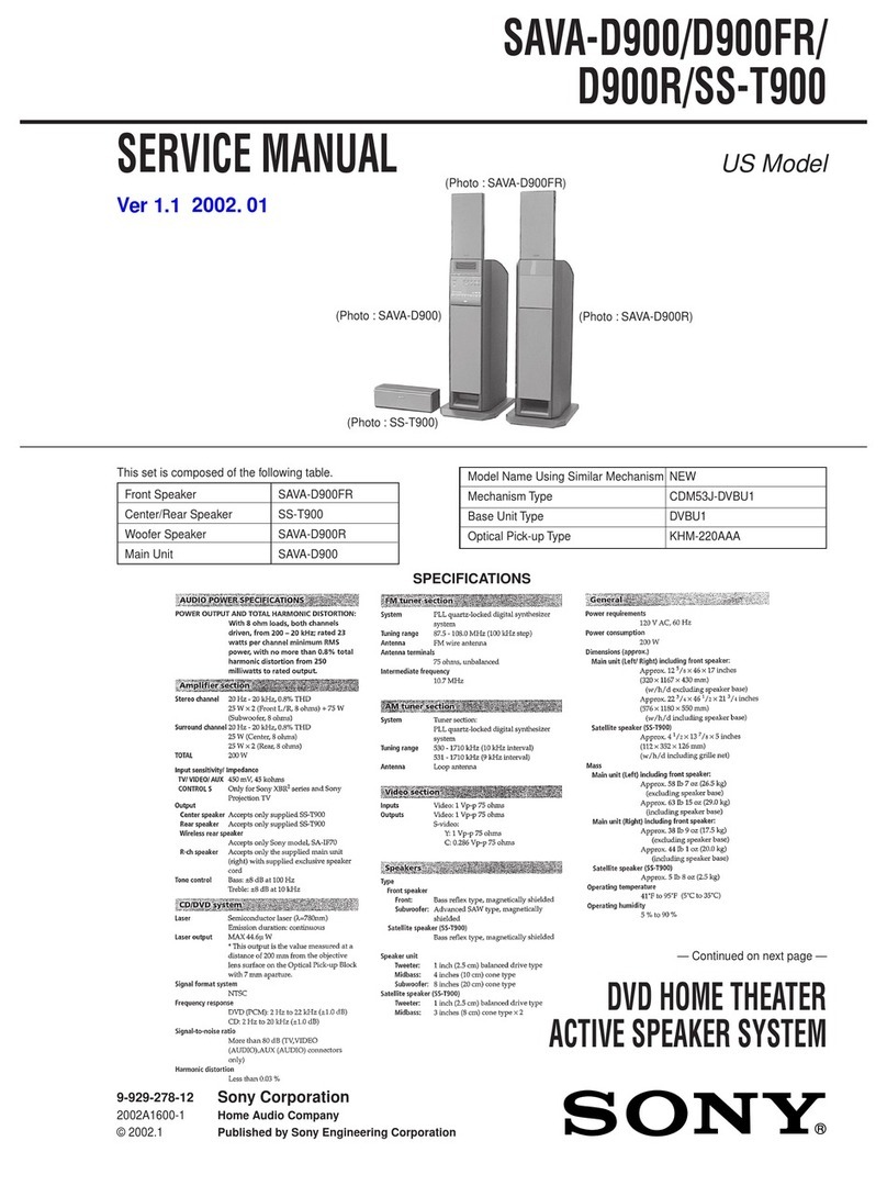 Sony SAVA-D900 User manual
