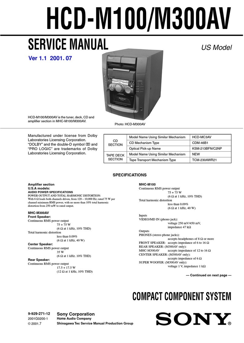 Sony HCD-M100 User manual Sony HCD-M100 User manual