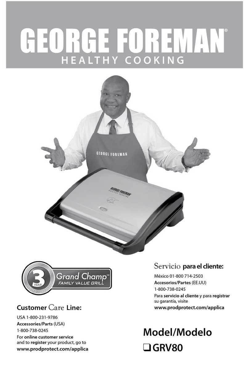 George Foreman GRV80 Series Installation instructions