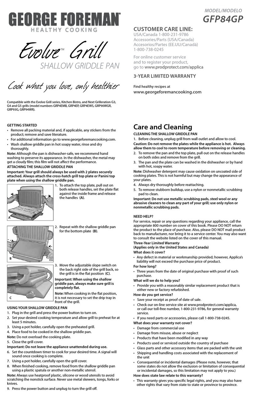 George Foreman GRP84GP User manual