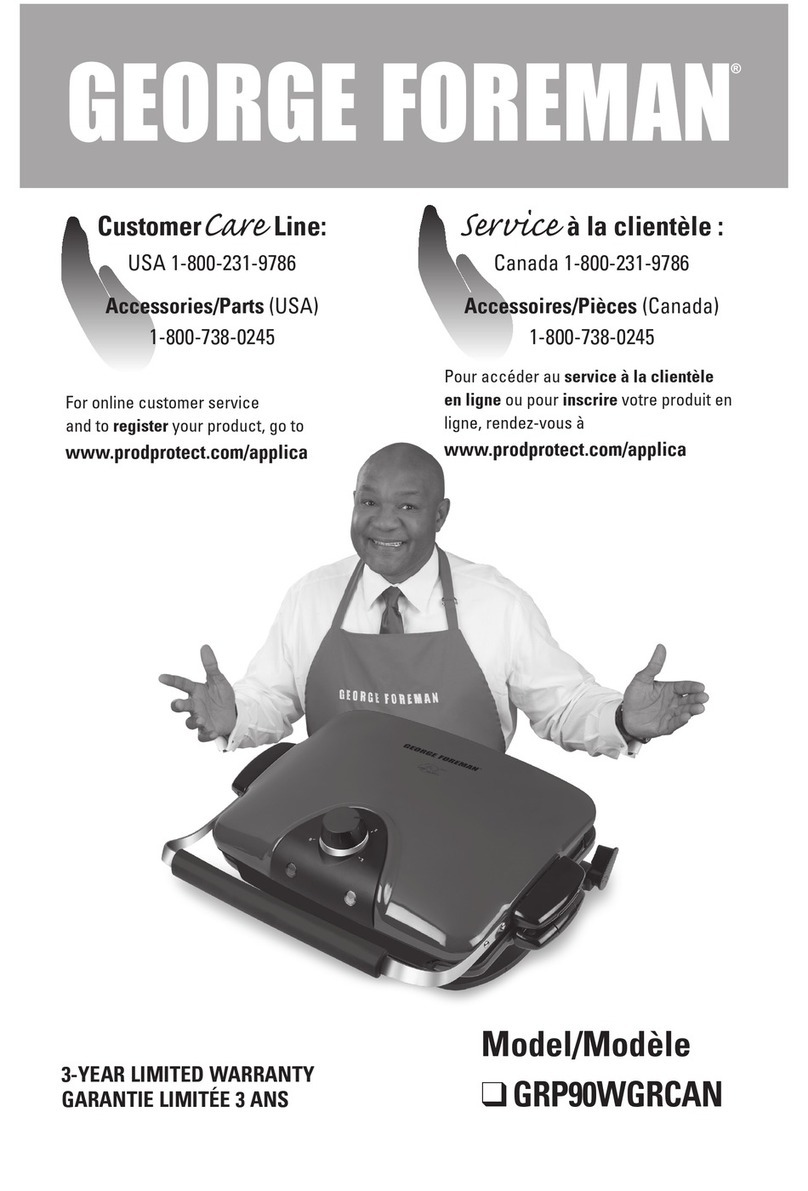 George Foreman GRP90WGRCAN Installation instructions