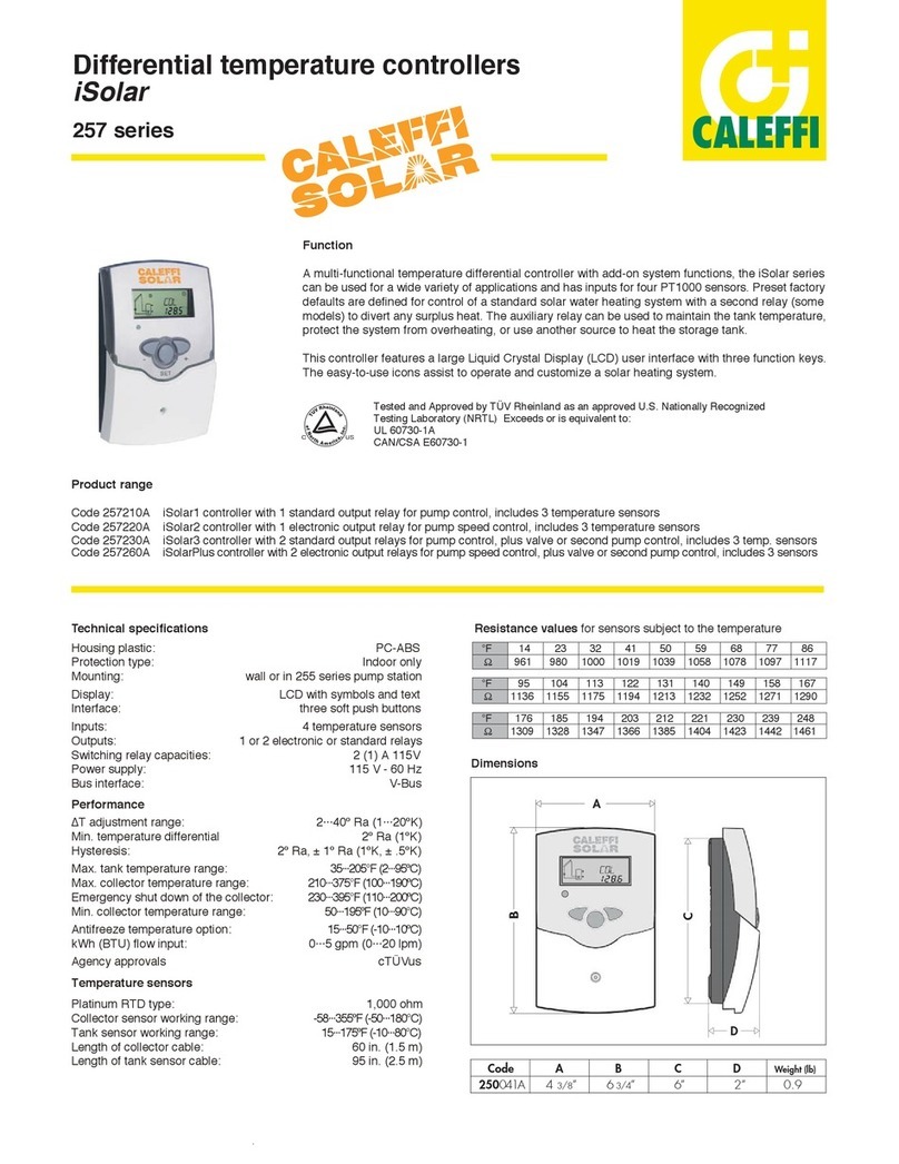 Caleffi solar iSolar 257 series User manual