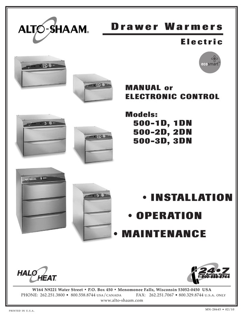 Alto-Shaam 500-1D Installation, operation and maintenance Alto-Shaam 500-1D Installation, operation and maintenance
