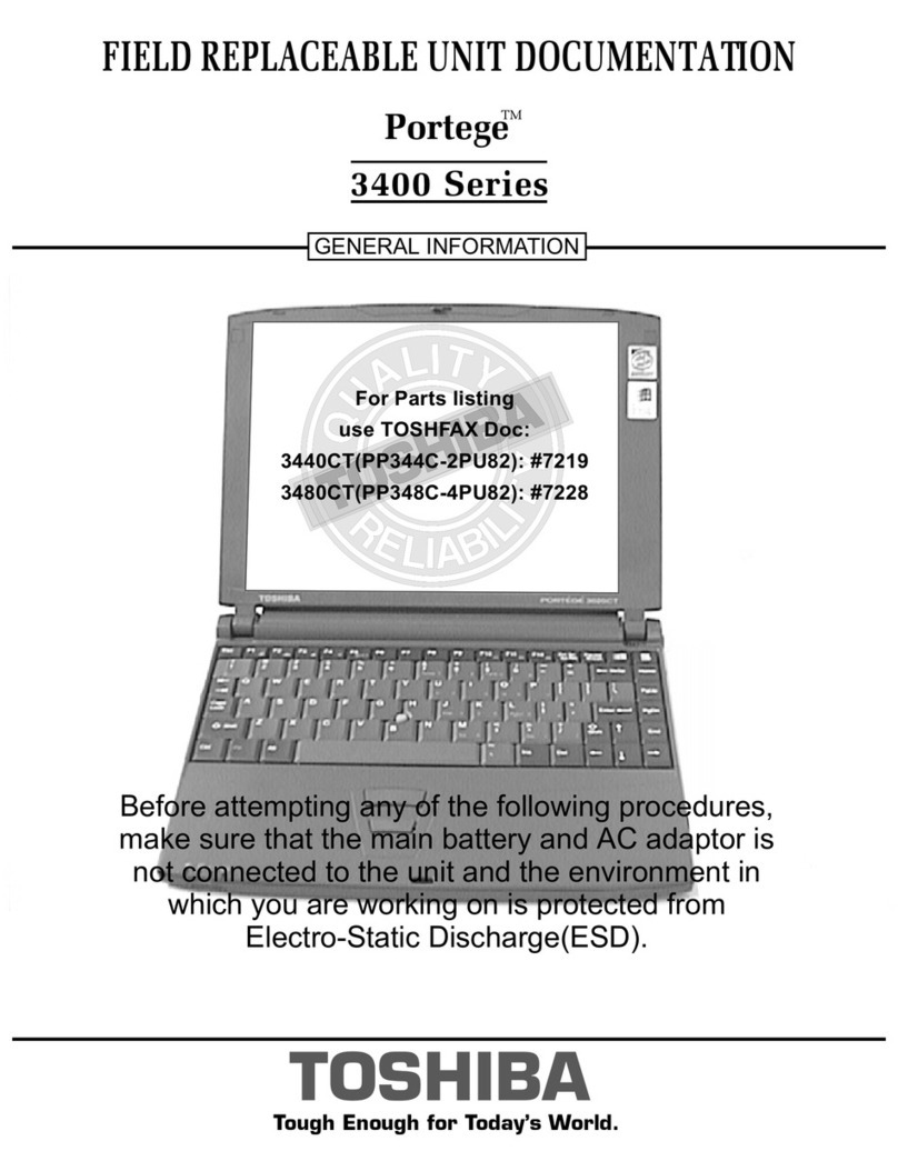 Toshiba Portege 3400 Replacement guide