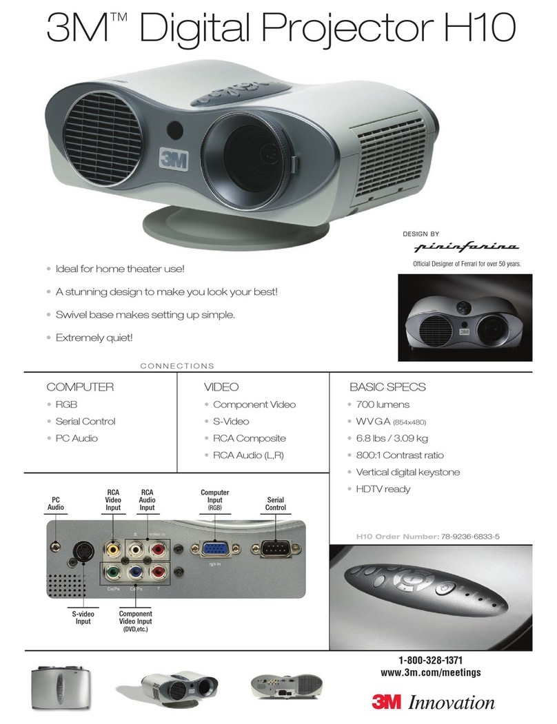 3M Multimedia Projector H10 User manual