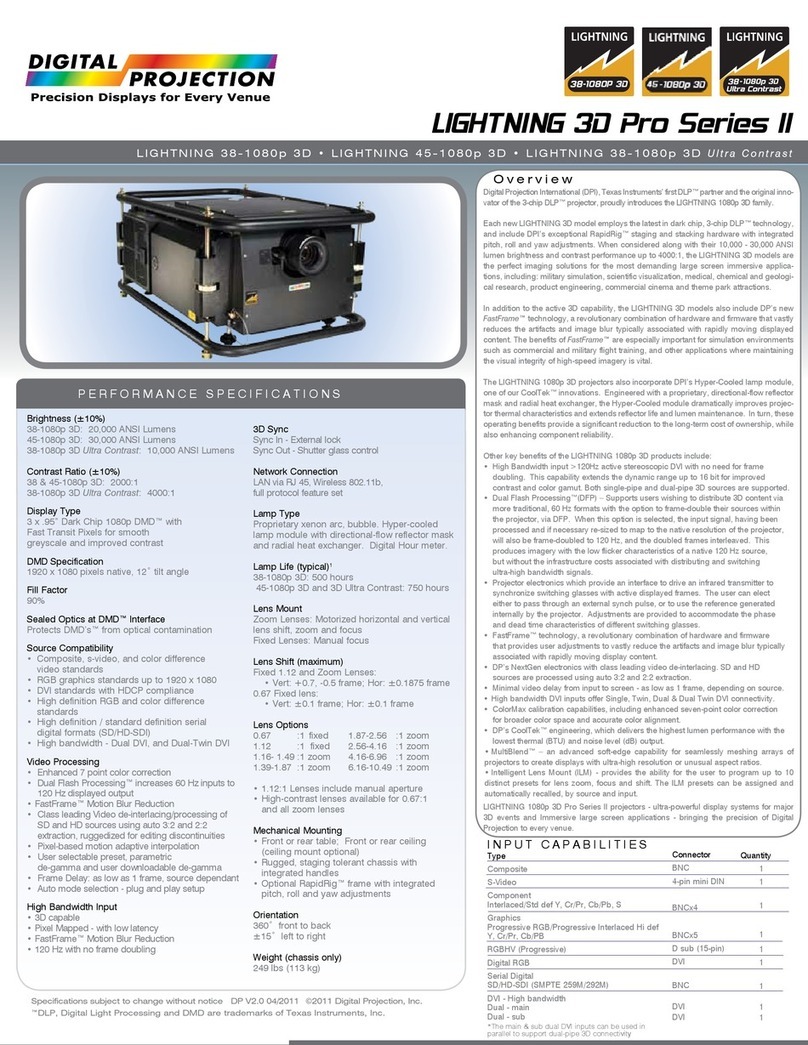 Digital Projection LIGHTNING 45-1080p 3D User manual Digital Projection LIGHTNING 45-1080p 3D User manual
