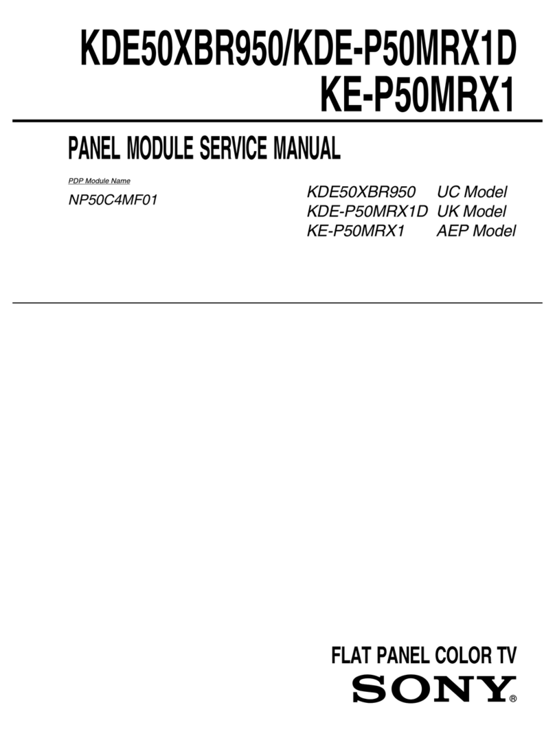 Sony KDE-50XBR950 - 50" Xbr Plasma Wega™ Integrated... User manual