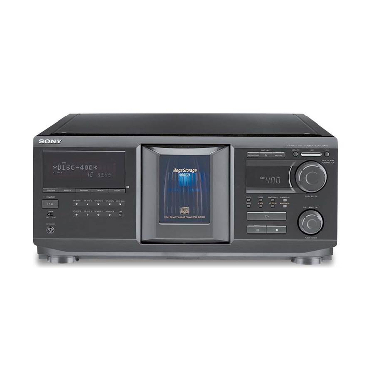 Sony CDPCX455 - 400 Disc MegaStorage CD Changer User manual