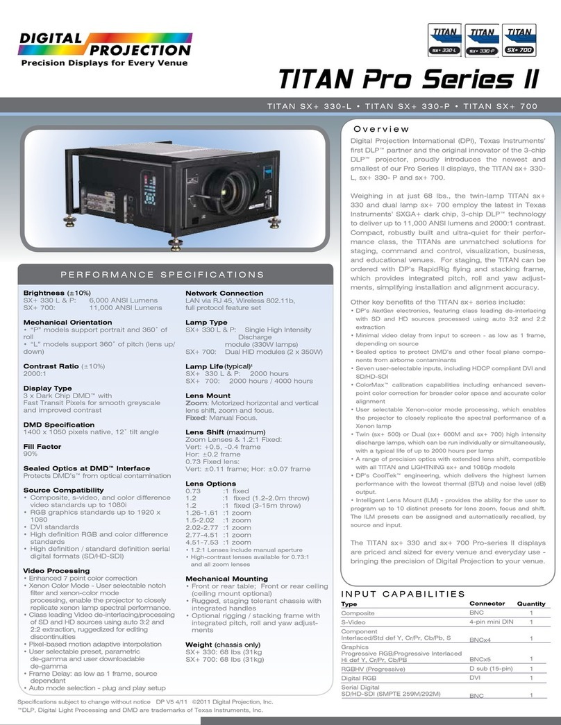 Digital Projection TITAN SX+ 330-L Specifications