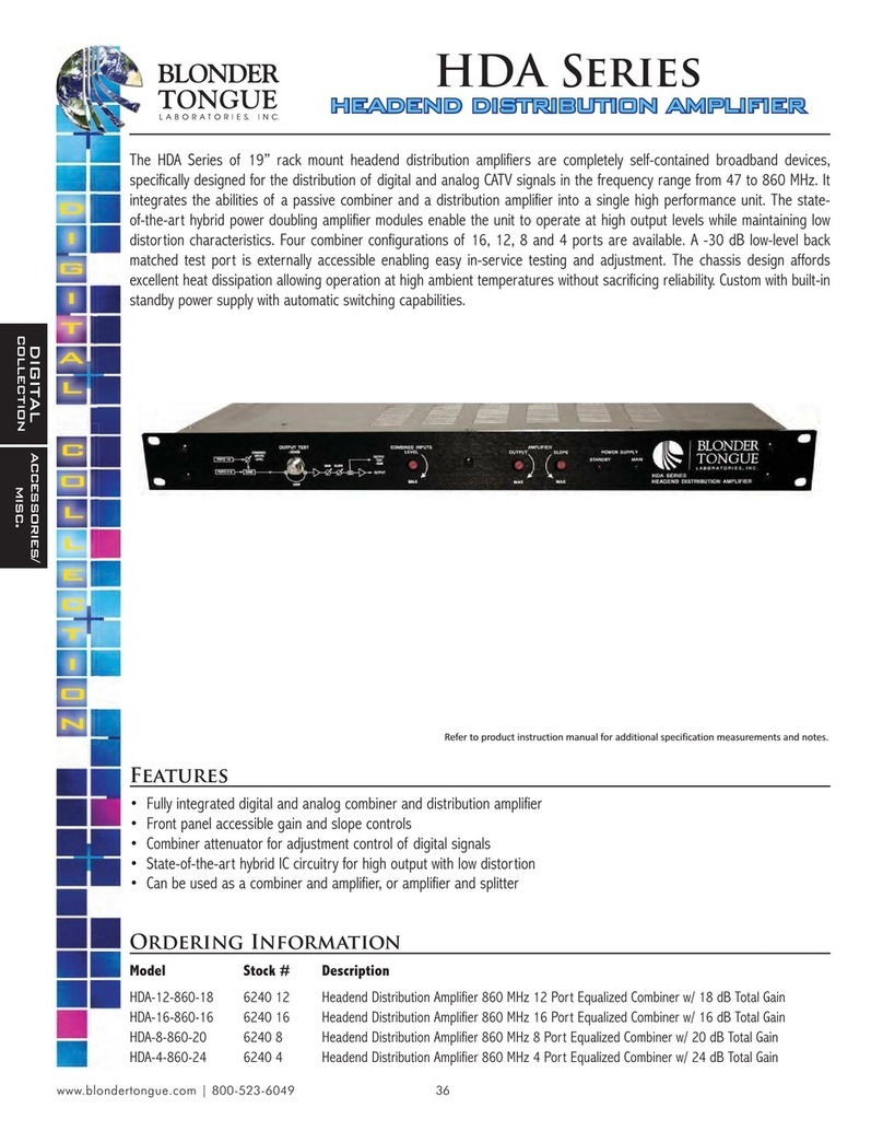 Blonder tongue hda series Specifications
