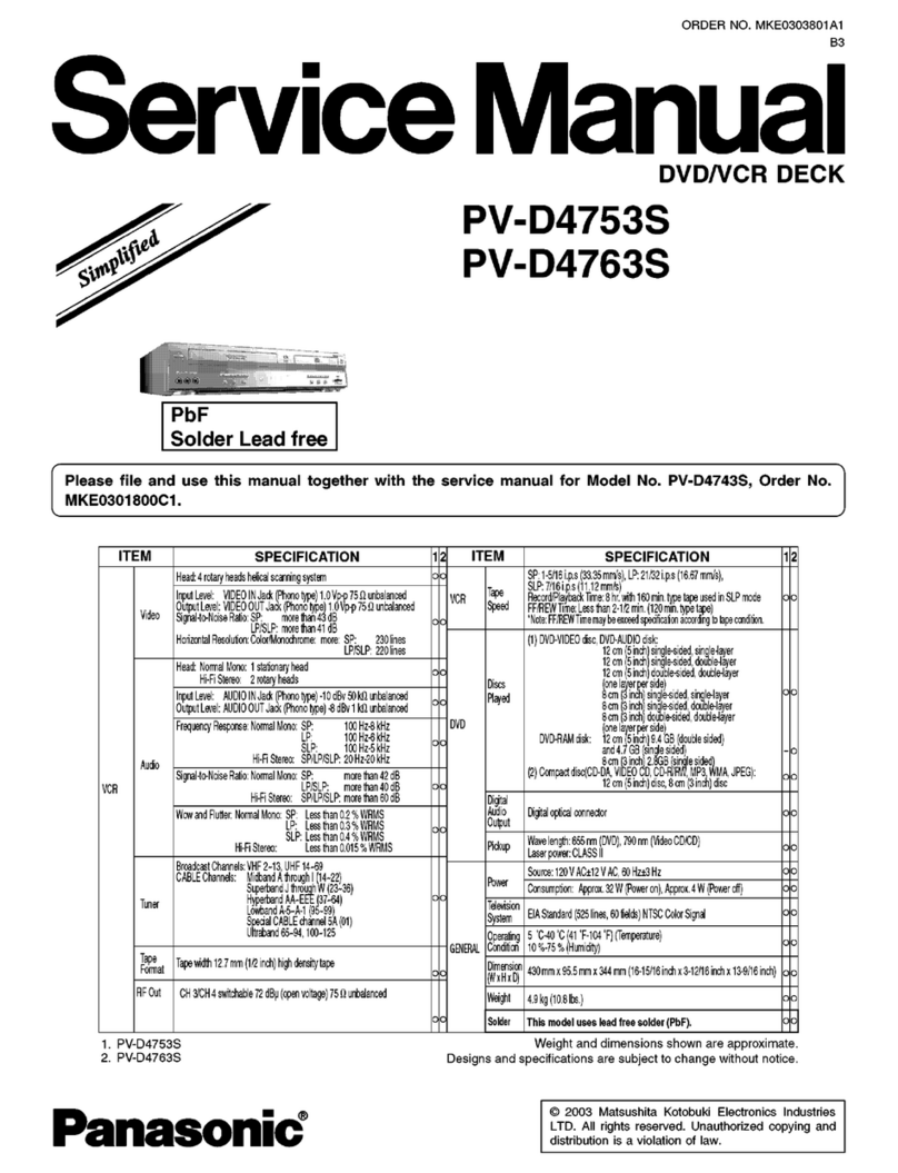 Panasonic PVD4753S - DVD/VCR DECK User manual