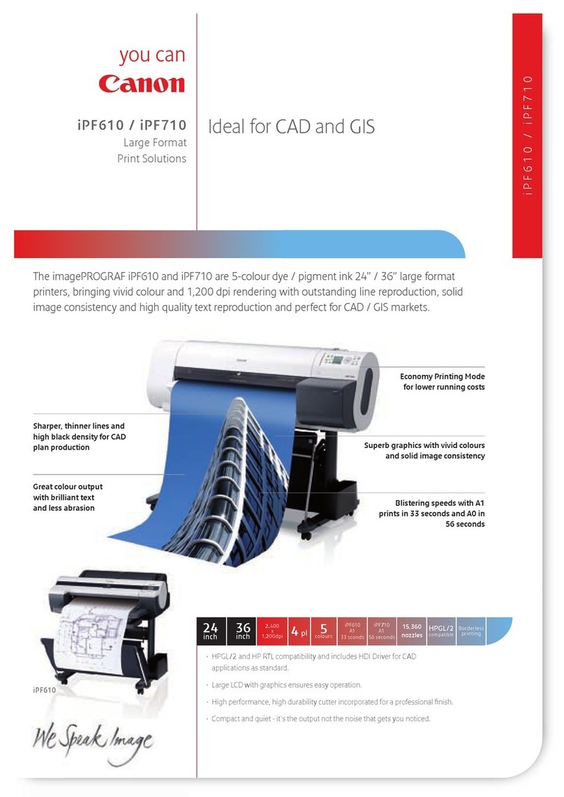Canon iPF610 - imagePROGRAF Color Inkjet Printer User manual