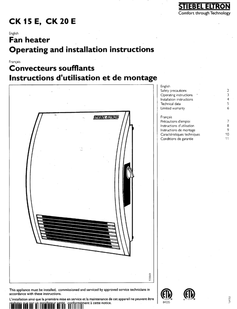 STIEBEL ELTRON CK 15 E Operating and installation instructions