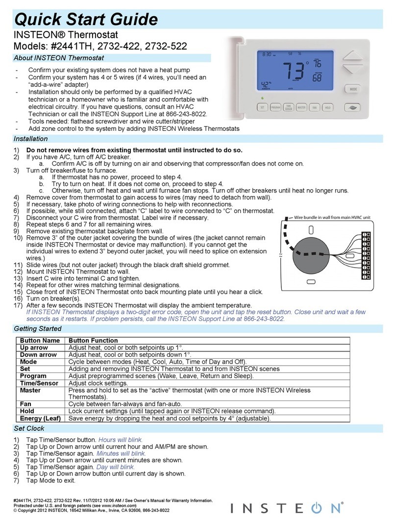 INSTEON TempLinc 2441TH quick start guide