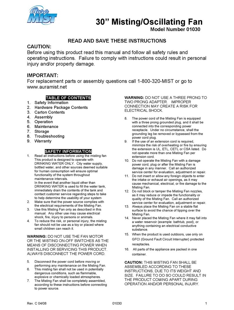 AuraMist 1030 instructions